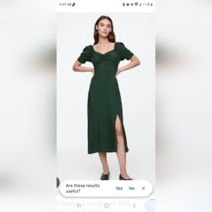 Gap Puff Sleeve Sweetheart Midi Dress Xl